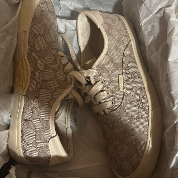 Coach Shoes - Coach Beige Patterned Sneakers